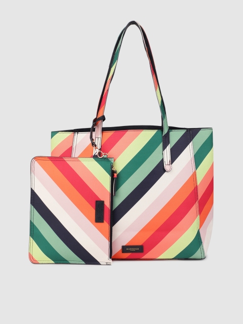 

Accessorize Women Multicoloured Reversible Striped Tote Bag, Multi