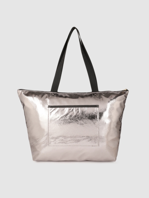 

Accessorize Women Gunmetal-Toned Solid Shoulder Bag, Metallic