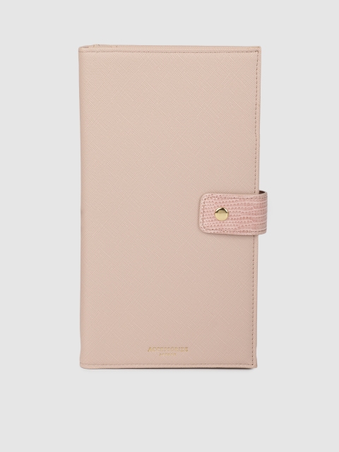 

Accessorize Women Pink Textured Passport Holder