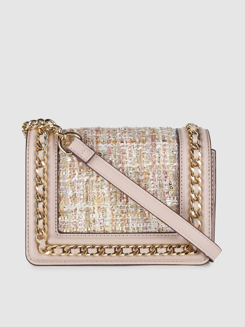 

Accessorize Pink & Off-White Tweed Patterned Sling Bag