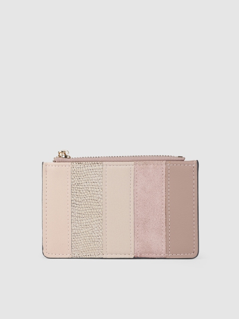 

Accessorize Women Nude-Coloured Striped Card Holder