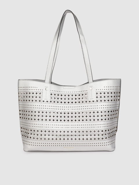 

Accessorize Silver-Toned Solid Punch Out Tote Bag