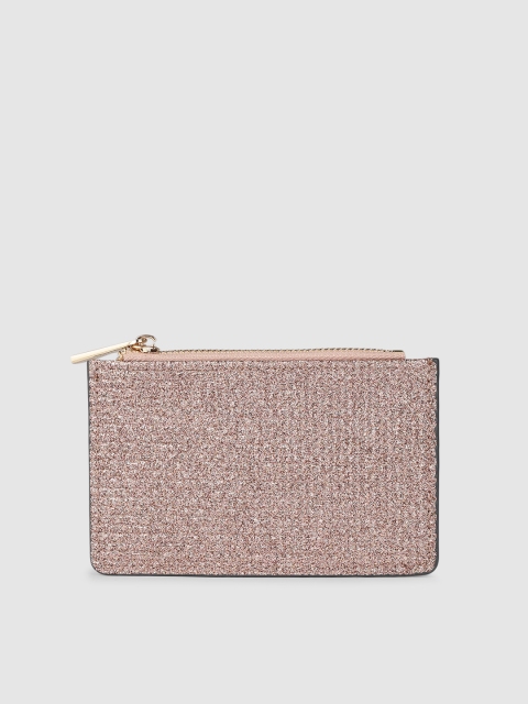 

Accessorize Women Rose Gold-Toned Textured Glitter Card Holder