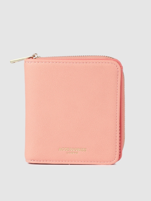 

Accessorize Women Coral Solid Zip Around Wallet