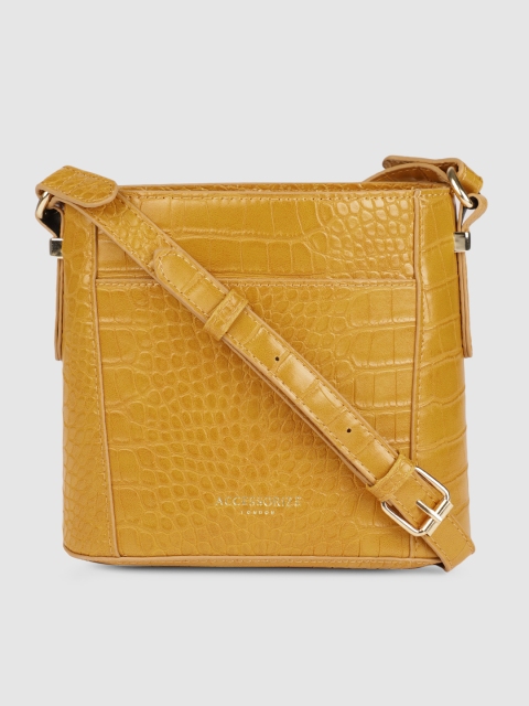 

Accessorize Mustard Yellow Textured Sling Bag