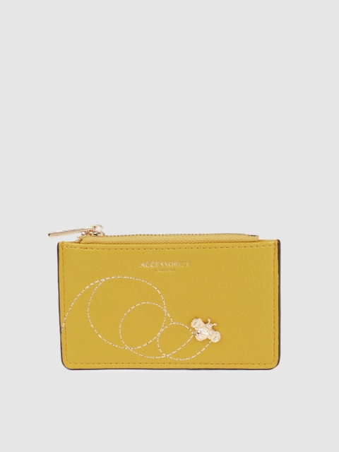 

Accessorize Women Yellow Self Design Card Holder