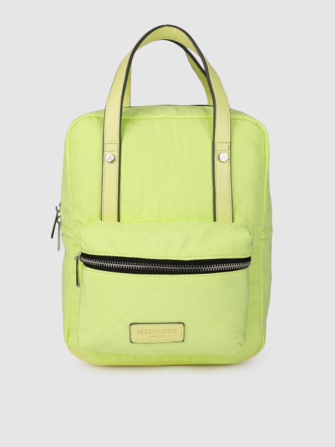 

Accessorize Women Lime Green Quilted Backpack