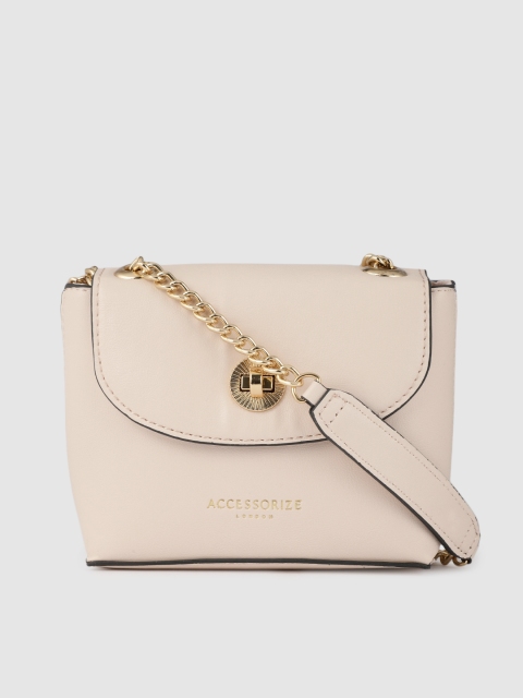 

Accessorize Women Nude-Coloured Solid Mini Sling Bag