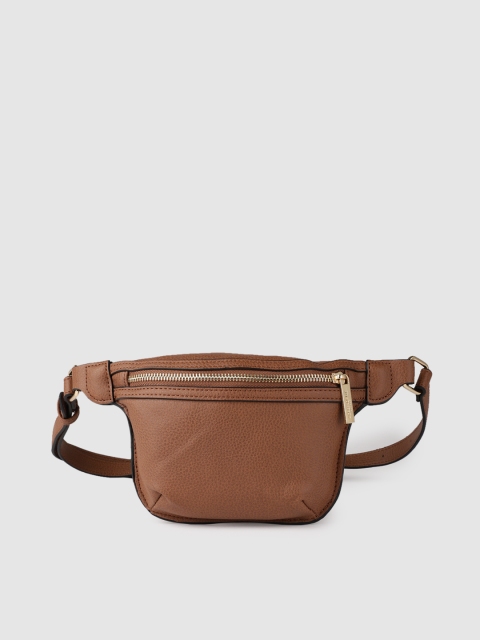 

Accessorize Women Tan Brown Textured Waist Pouch