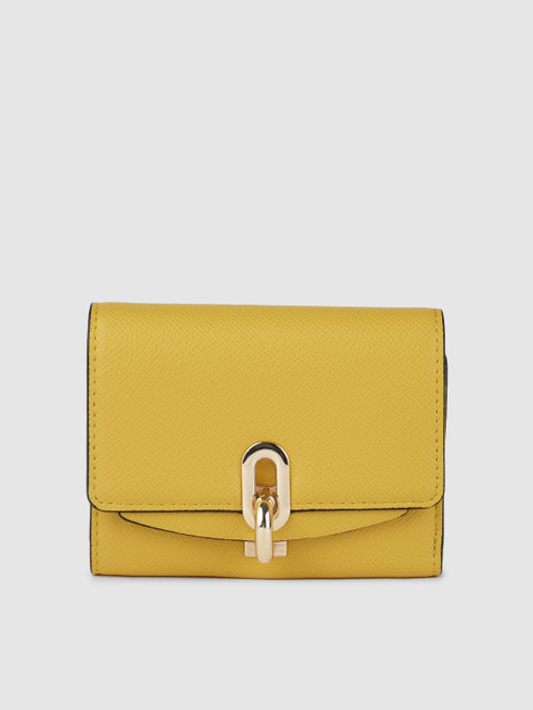 

Accessorize Women Yellow Solid Three Fold Wallet