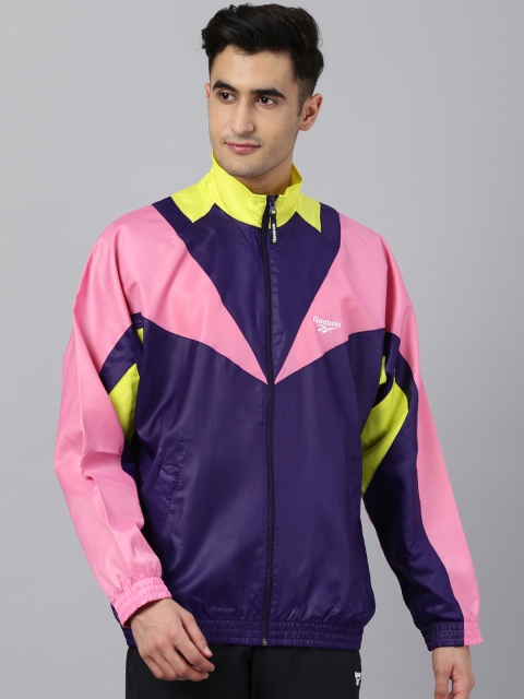 

Reebok Classic Unisex Purple & Pink Twin Vector FS Colourblocked Track Jacket