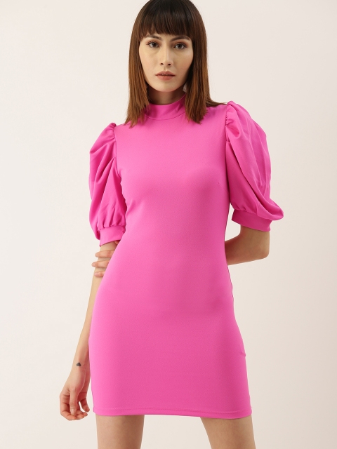 

FOREVER 21 Pink Power Shoulder Bodycon Mini Dress