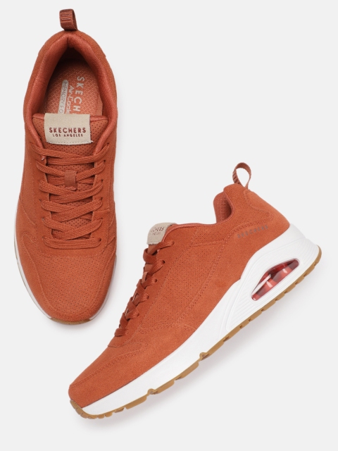 

Skechers Men Rust Brown UNO Suede Sneakers