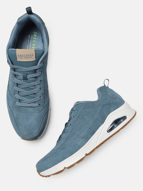 

Skechers Men Blue UNO Suede Sneakers