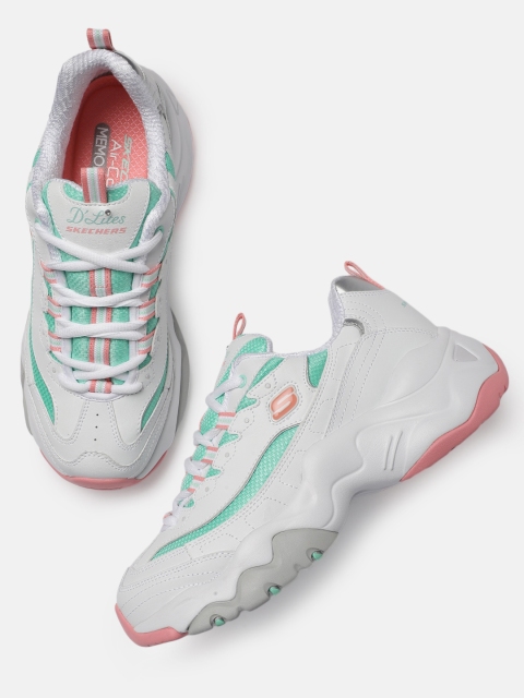 

Skechers Women White D'LITES 3.0 BLAST FULL Sneakers