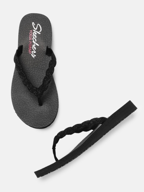 

Skechers Women Black MEDITATION GLAM GLADIATOR Open Toe Flats