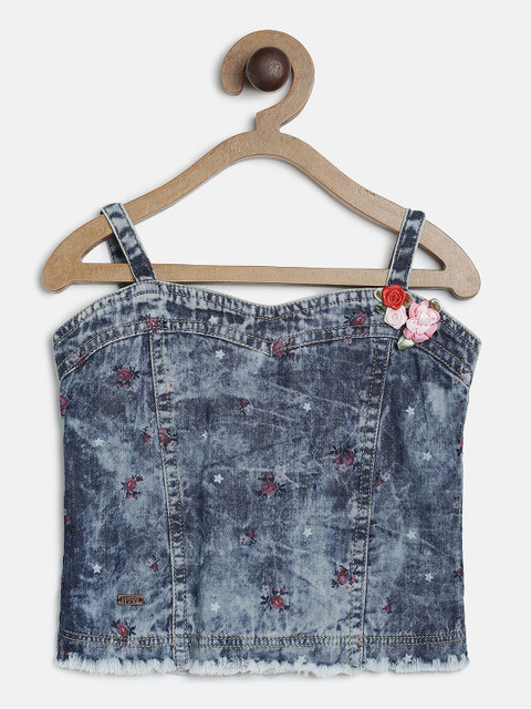 

Actuel Girls Blue Denim Crop Top