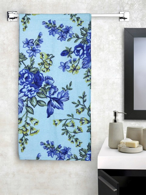 

BOMBAY DYEING Unisex Blue & Green Printed 500 GSM Bath Towel