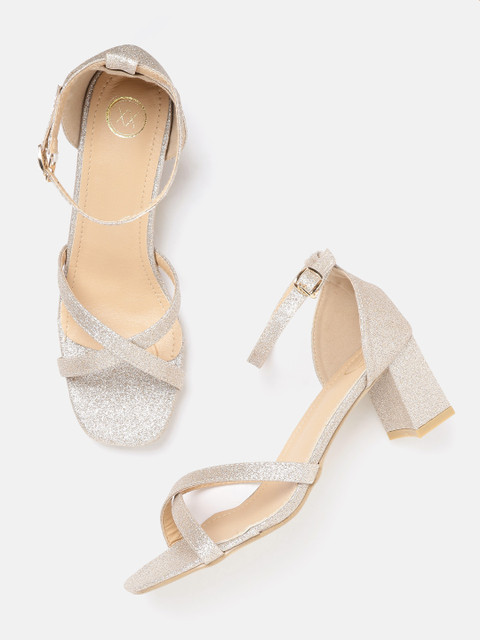 

20Dresses Women Gold-Toned Shimmer Block Heels