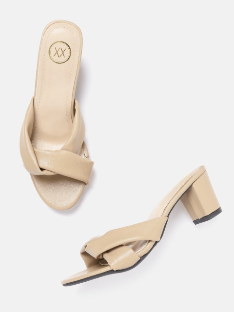 

20Dresses Women Beige Solid Block Heels