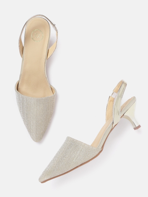 

20Dresses Women Gold-Toned Shimmer Kitten Heels