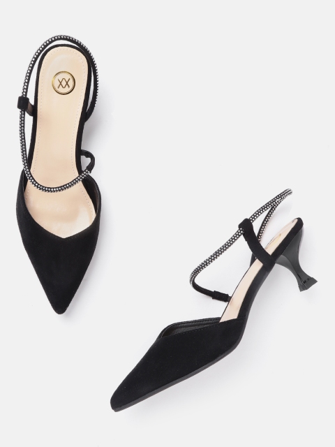 

20Dresses Women Black Solid Kitten Heels