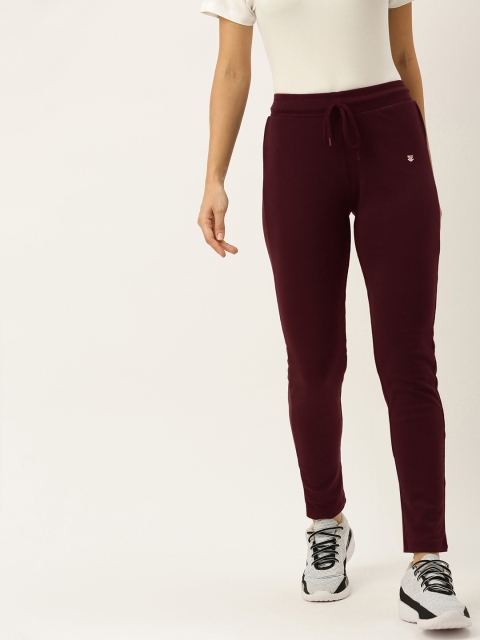 

Sports52 wear Women Maroon Solid Slim Fit Training Track Pants