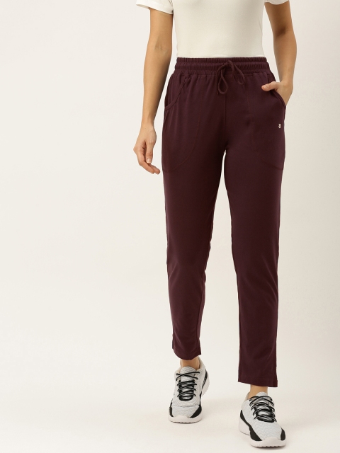 

Sports52 wear Women Maroon Solid Slim Fit Training Track Pants