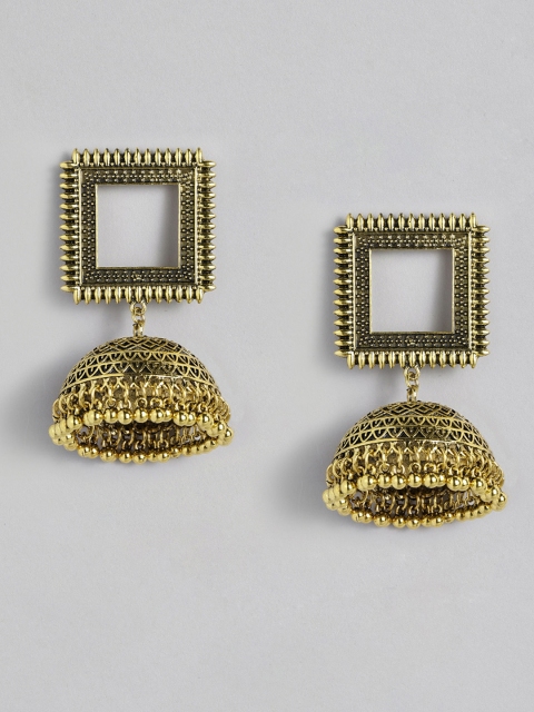 

Anouk Gold Toned Antique Dome Shaped Jhumkas