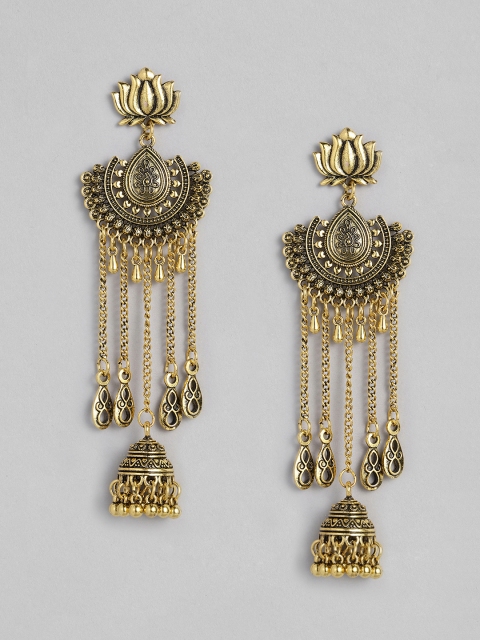 

Anouk Gold-Toned Dome Shaped Antique Jhumkas