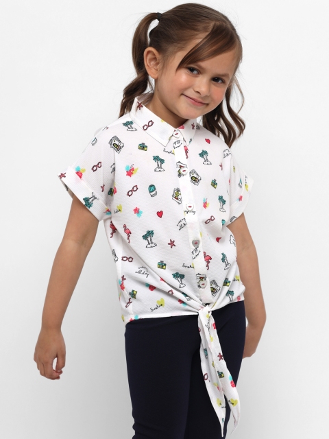

Nauti Nati Boys White & Pink Regular Fit Printed Casual Shirt