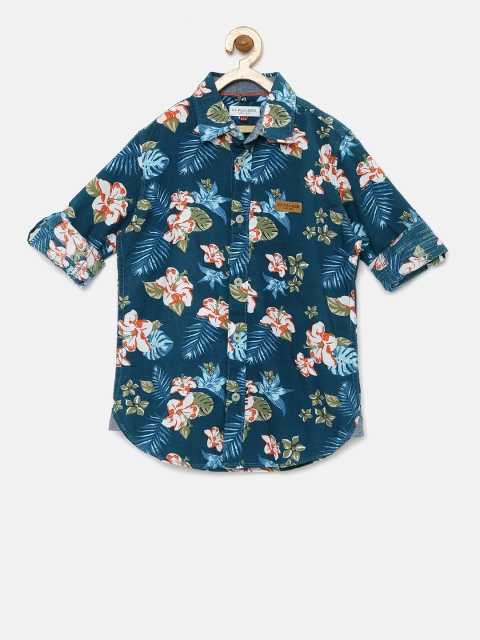 

U.S. Polo Assn. Kids Boys Blue Floral Print Casual Shirt