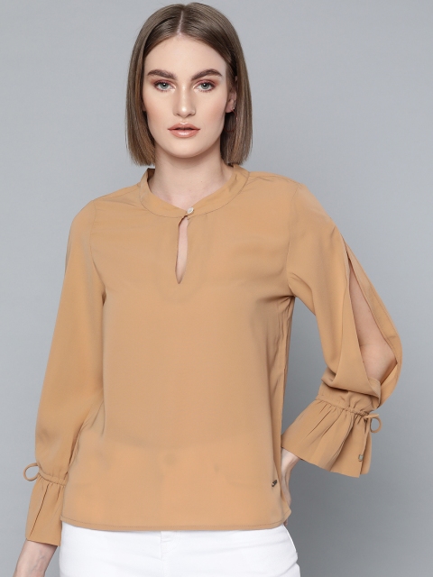 

VividArtsy Women Beige Solid Top