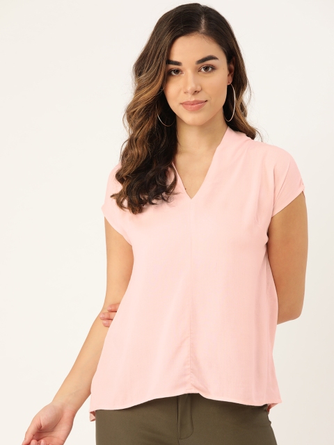 

Rute Women Pink Solid High-Low Top