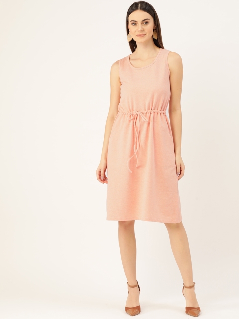 

Rute Women Peach-Coloured Solid A-Line Dress
