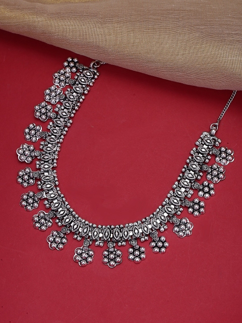 

Fida Women Silver-Toned Floral Necklace