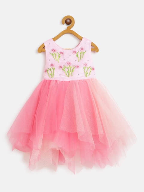 

Nauti Nati Girls Pink Embroidered Fit and Flare Dress
