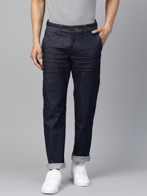 

Marks & Spencer Men Navy Blue Straight Fit Mid-Rise Clean Look Stretchable Jeans