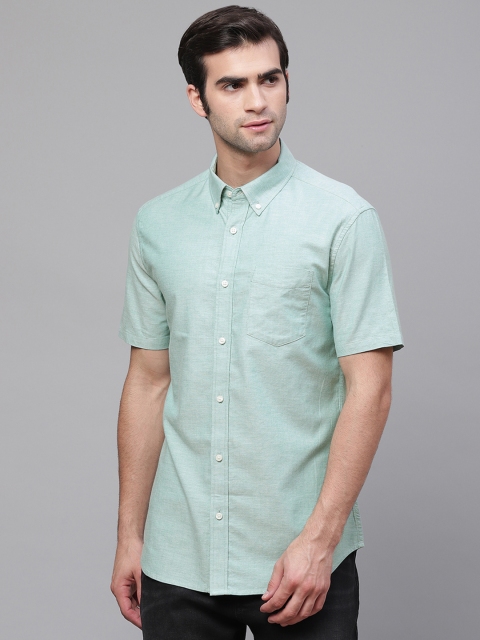 

Marks & Spencer Men Green Regular Fit Solid Casual Shirt