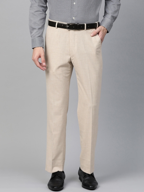 

Marks & Spencer Men Beige Regular Fit Solid Formal Trousers