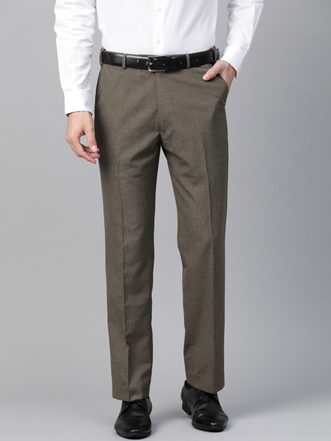 

Marks & Spencer Men Brown Regular Fit Checked Formal Trousers