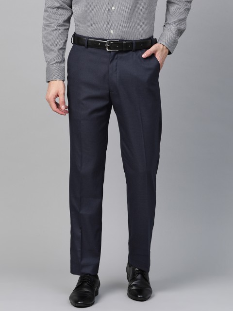 

Marks & Spencer Men Navy Blue Regular Fit Solid Formal Trousers