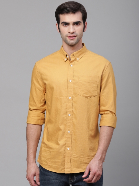 

Marks & Spencer Men Mustard Yellow Regular Fit Solid Casual Shirt
