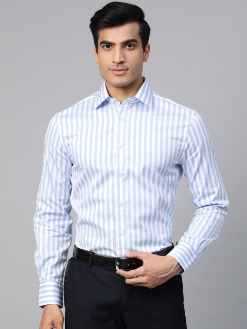 

Marks & Spencer Men Blue & White Tailored Fit Striped Formal Shirt