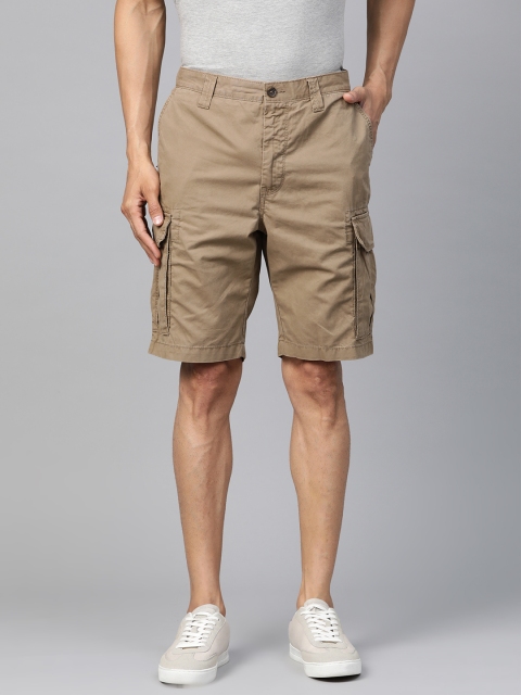 

Marks & Spencer Men Beige Solid Regular Fit Cargo Shorts