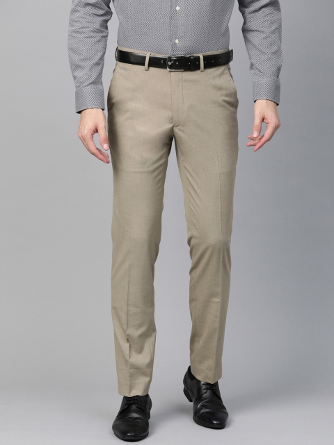 

Marks & Spencer Men Beige Slim Fit Solid Formal Trousers