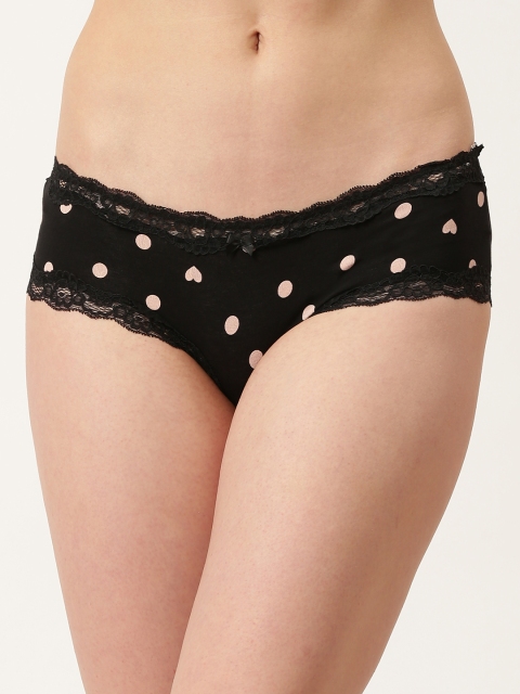 

Marks & Spencer Women Black & Off-White Printed Basic Briefs T614438P