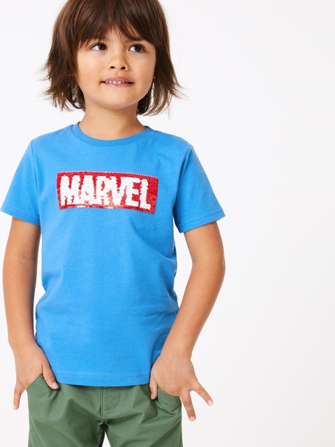 

Marks & Spencer Boys Blue Printed Round Neck T-shirt