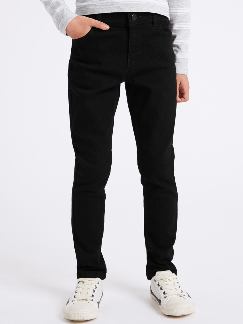 

Marks & Spencer Boys Black Super Skinny Fit Mid-Rise Clean Look Stretchable Jeans