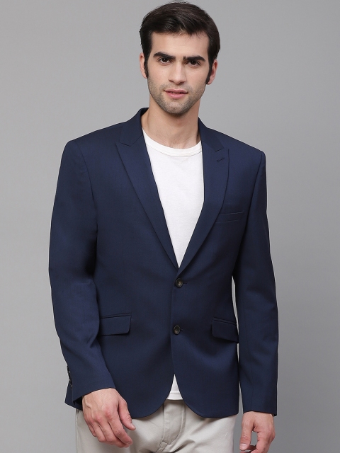 

Marks & Spencer Men Navy Solid Skinny Fit Single-Breasted Casual Blazer, Navy blue